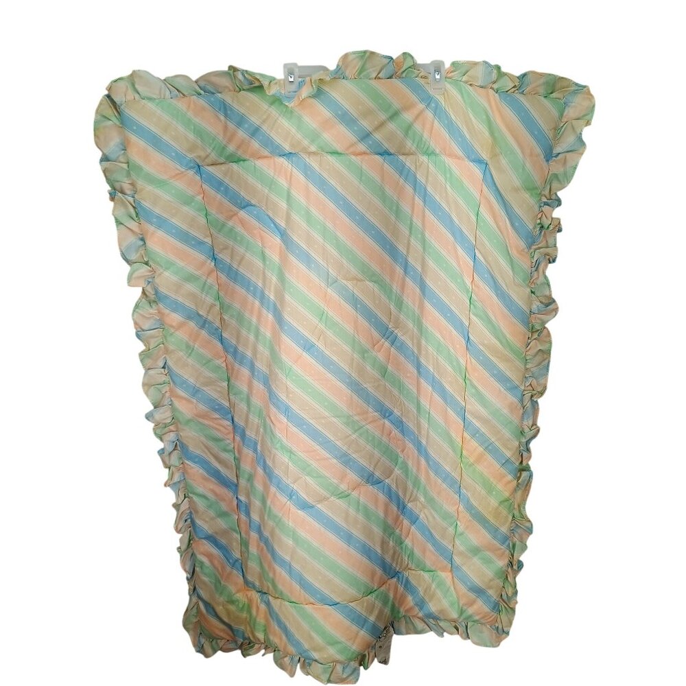 Peter Rabbit Baby Quilt With Ruffled Edges & Embroidered Design Blanket, Beatrix - Picture 2 of 8